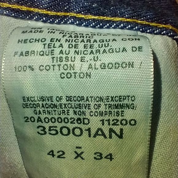 NWT Wrangler Rugged Wear Blue Dark Wash Denim Jeans Men's sz 42x34. - Picture 8 of 9